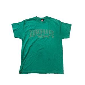 Vintage Quicksilver Spell-Out Sun-Faded Distressed T-Shirt Size XL